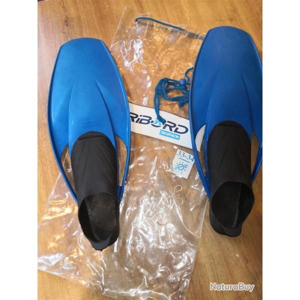 Paire de palmes Tribord avec sac de transport T 33/34