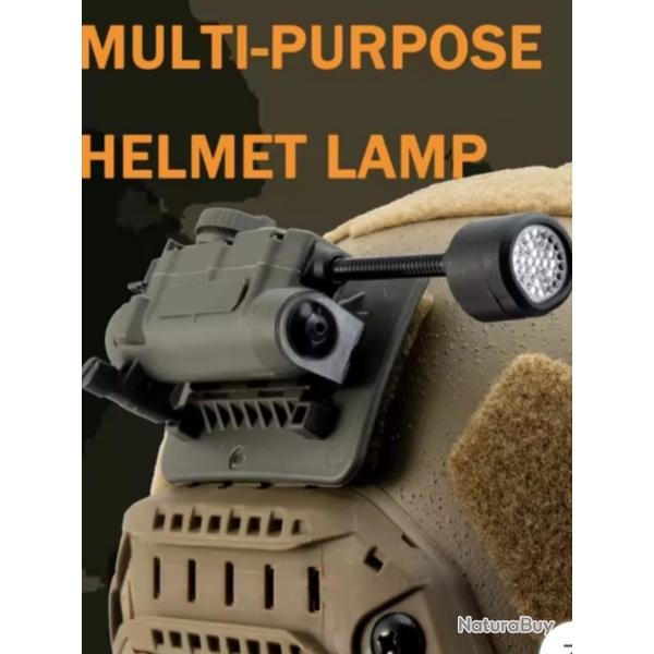 Lampe lat�ral  stroboscopique pour casque balistique FAST//Montage rail ARC//clip de casque