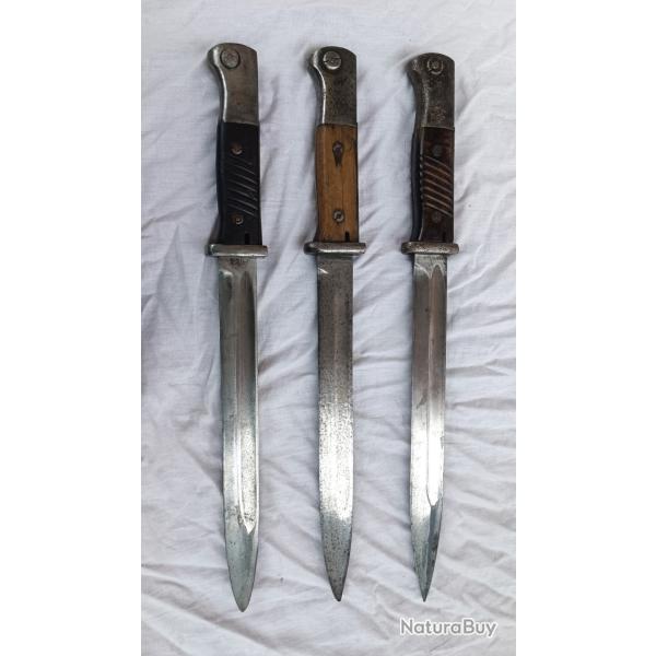 Lot de 3 baonnettes 98K