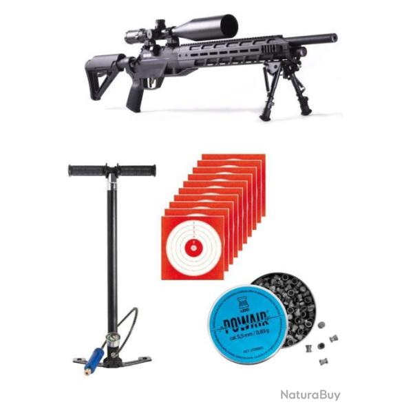 Wahoo! Pack Carabine Tactique Crosman Benjamin Armada PCP 19.9J cal 5.5mm + Pompe PCP + Plombs