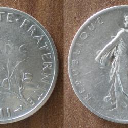France 1 Franc 1911 Semeuse par Roty Piece Argent Francs