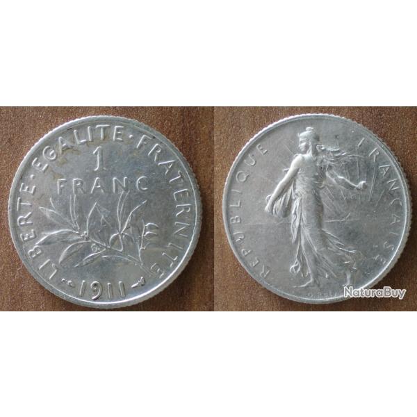 France 1 Franc 1911 Semeuse par Roty Piece Argent Francs