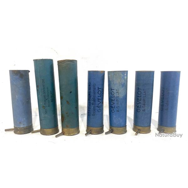 Lot Anciennes Cartouches  broche vide fusil de chasse de Collection en Carton GEVELOT & GAUPILLAT