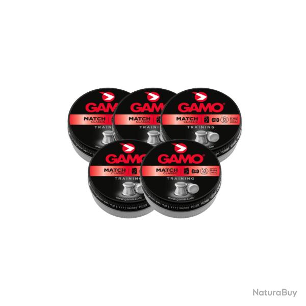 Lot de 5 Boites de Plombs Gamo Match Cal.4.5mm