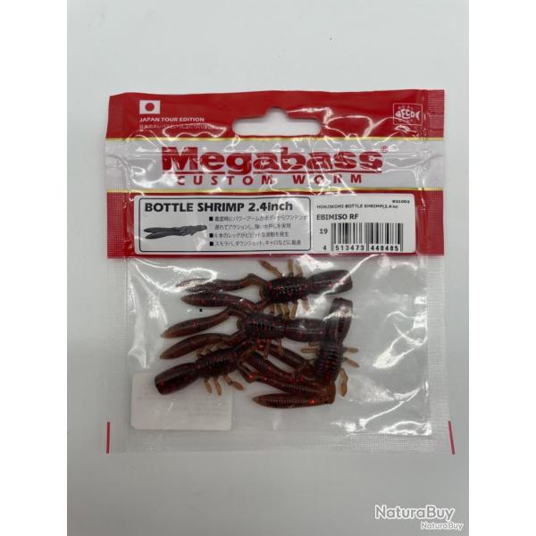 Leurre souple megabass bottle shrimp 2,4" ebimiso X4
