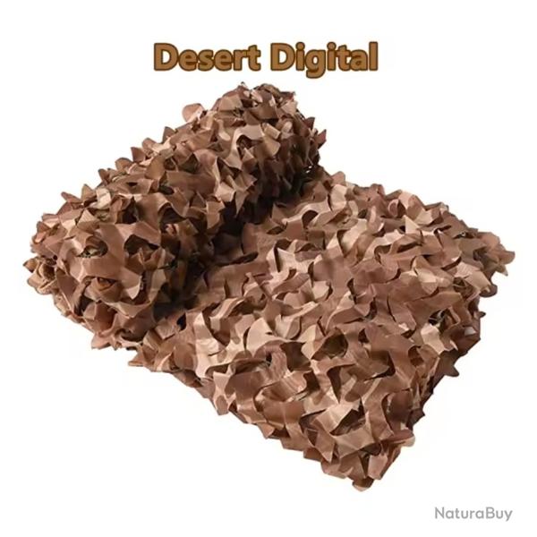 Filet de camouflage militaire Oxford 210D Chasse jardin R�sistant r�aliste Desert Digital 3X5 M