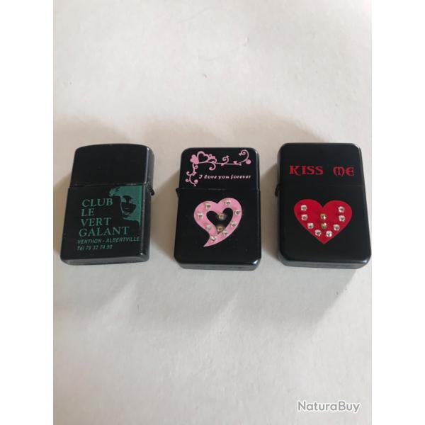 Vend trois briquets fantaisies style zippo