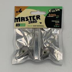 Tête plombée master shad 100mm medium head 15g couleur raw material