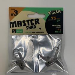 T&ecirc;te plomb&eacute;e master shad 75mm medium head 6g couleur raw material
