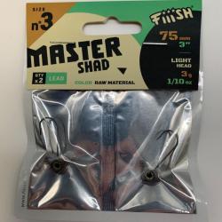 T&ecirc;te plomb&eacute;e master shad 75mm light head 3g couleur raw material
