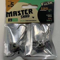 T&ecirc;te plomb&eacute;e master shad 125 light head 14g couleur raw material