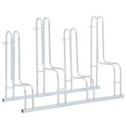 Support de v&eacute;lo au sol autoportant pour 4 v&eacute;los acier galvanis&eacute;