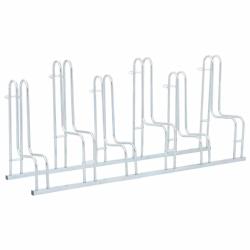 Support de v&eacute;lo au sol autoportant pour 6 v&eacute;los acier galvanis&eacute;