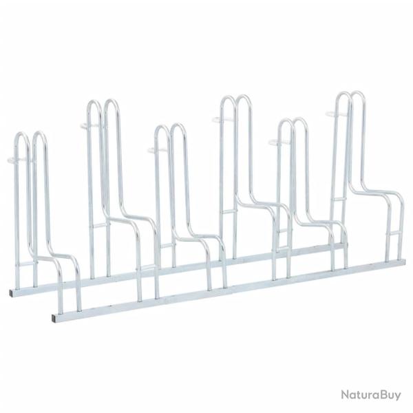 Support de v�lo au sol autoportant pour 6 v�los acier galvanis�