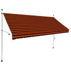 Auvent manuel r&eacute;tractable 300 cm Orange et marron