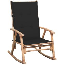 Chaise &agrave; bascule avec coussin Bambou