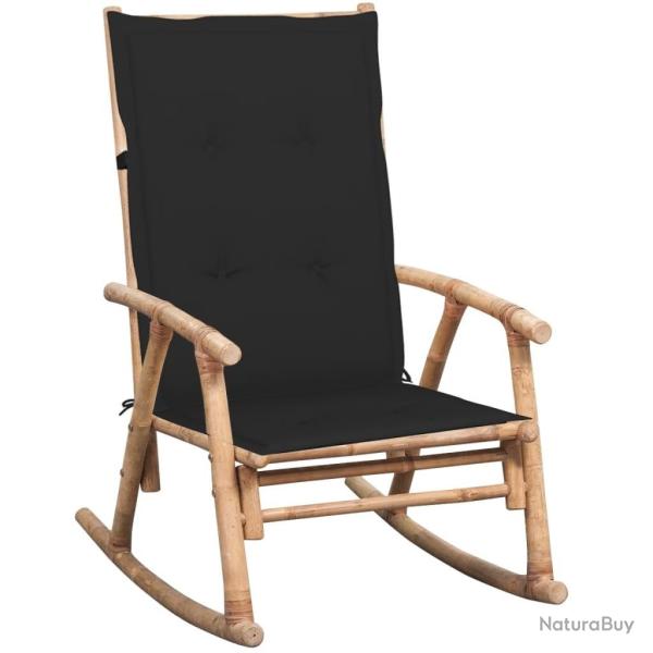 Chaise � bascule avec coussin Bambou