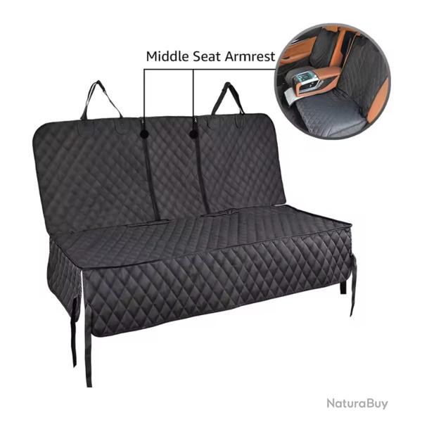 Housse de si�ge Voiture arri�re chien �tanche antid�rapante universelle Avec accoudoir central Noir