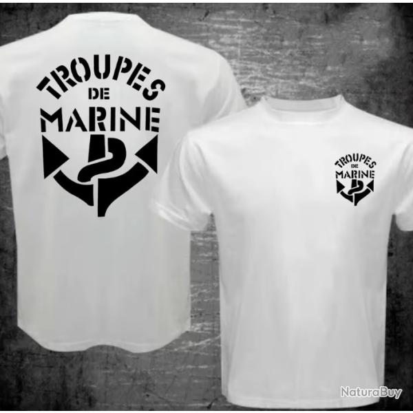 T Shirt Troupes de Marine - Blanc - SKX INDUSTRIES
