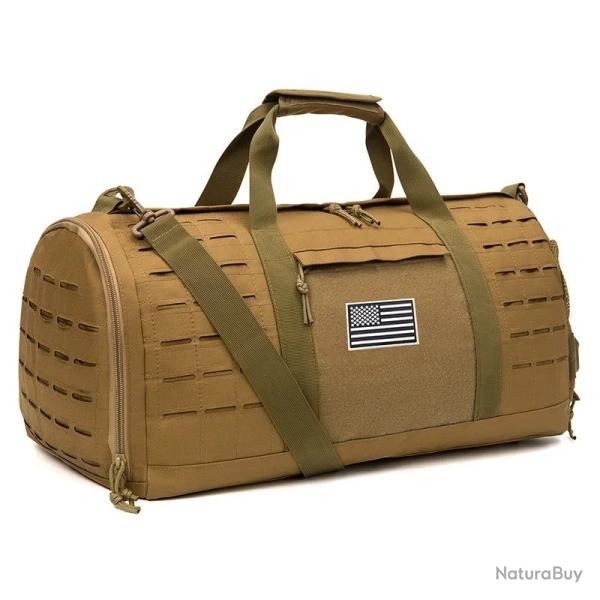 Sac de Sport Tactique Militaire 40L R�sistant Imperm�able Polyvalent Voyage Randonn�e Marron