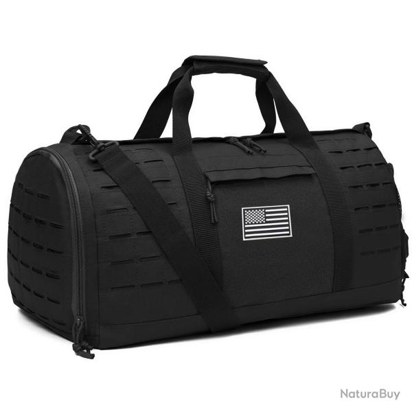 Sac de Sport Tactique Militaire 40L R�sistant Imperm�able Polyvalent Voyage Randonn�e Noir