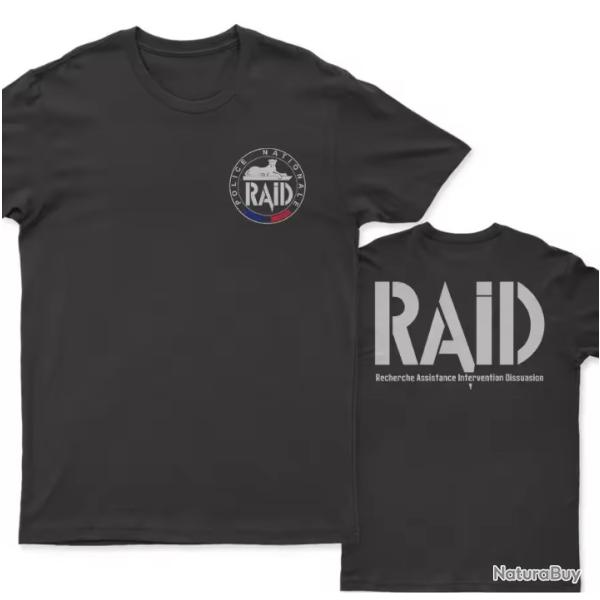 T Shirt Raid Police Nationale - Noir - SKX INDUSTRIES