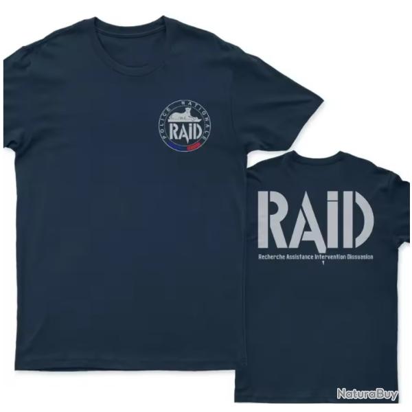 T Shirt Raid Police Nationale - Bleu - SKX INDUSTRIES