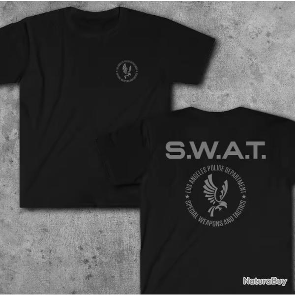 T Shirt SWAT Los Angeles - Noir - SKX INDUSTRIES