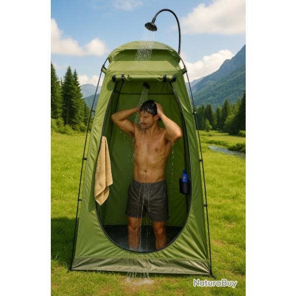 Tente de Douche Pliable Abri WC Anti UV Intimit� Portable Camping Plage Rando Plein Air 2 coloris