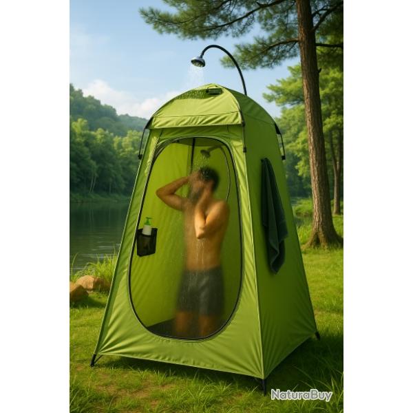Tente Douche Pliable Abri WC Portable Anti UV Intimit� Camping Plage Rando Plein Air 2 coloris