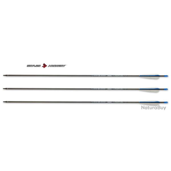 Pack de 3 fl�ches pour arc en carbonne frontier ID6.2 800  30 Pouces avec plumes naturelles