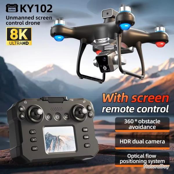 DRONE KY102 FHD JUSQU'A 8K BATTERIE1800mAh AVEC TELECOMMANDE ET PALE DE RECHANGE