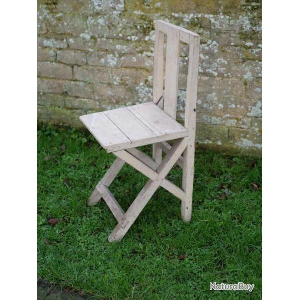 RARE Chaise de prisonnier allemand camp de prisonniers Foucarville NORMANDIE 1944 - REF SLO22FOU001