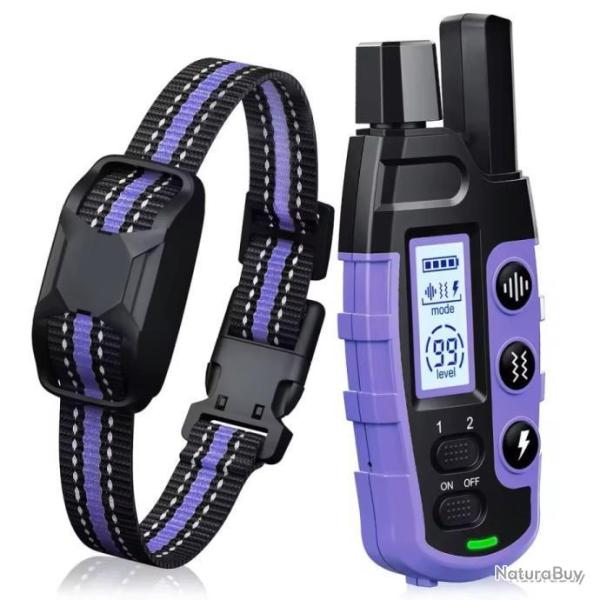 COLLIER ANTI-ABOIEMENT 3 MODES RECHARGEABLE - VIOLET - MANUEL EN FRAN�AIS - LIVRAISON GRATUITE