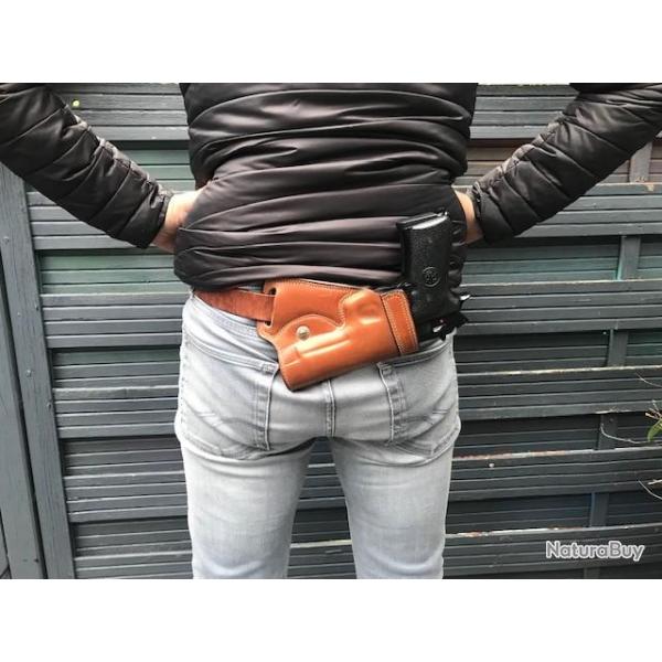 Pour BERETTA 92 et autres PA, tui port horizontal