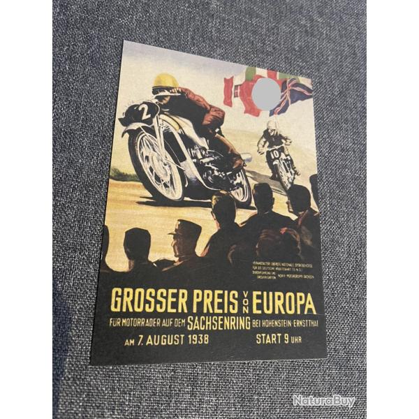 une carte postale allemande course de moto ww2
