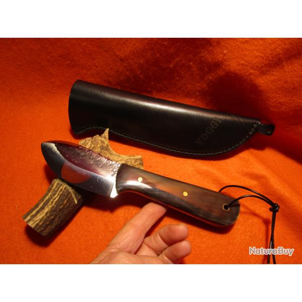 COUTEAU ARTISANAL forg�  l' ATELIER DE L'OURS NOIR  AON PCK YOGGI chasse camping rando corne buffle