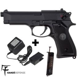 R&eacute;plique airsoft AEP M92 Saigo Defense 0.4J avec batterie NimH