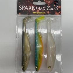 Leurre souple megabass spark Shad 7" lot 3