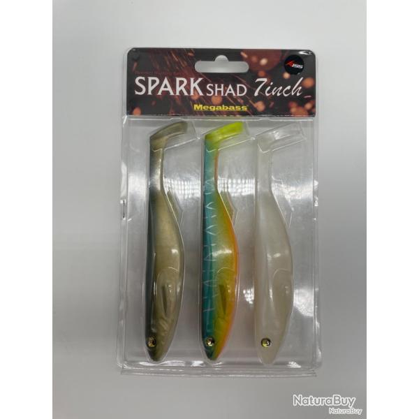 Leurre souple megabass spark Shad 7" lot 3