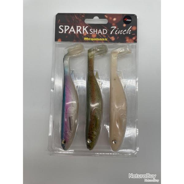 Leurre souple megabass spark Shad 7" lot 6