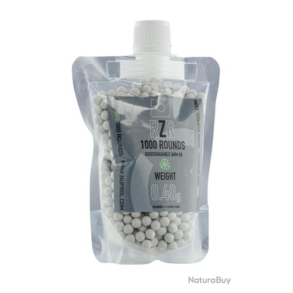 NUPROL Billes Airsoft 6mm RZR 0,40g en sachet de 1000 bbs