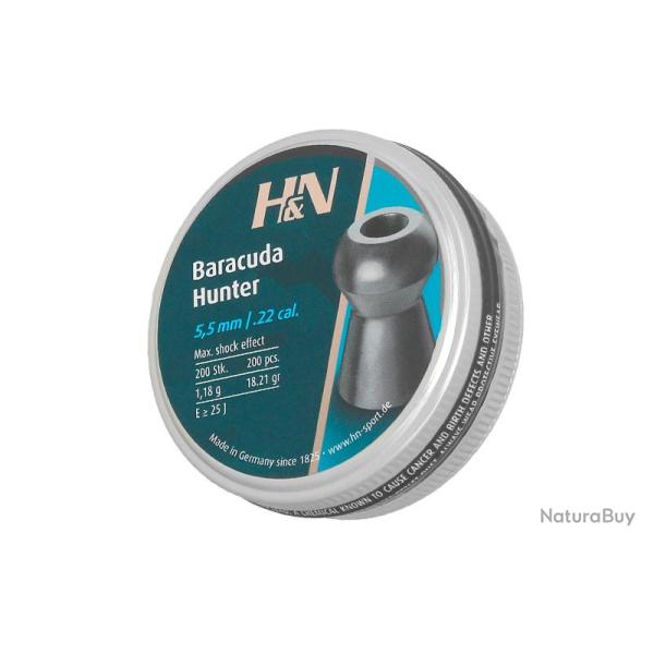 Plombs H&N BARACUDA HUNTER 5.5mm par 200