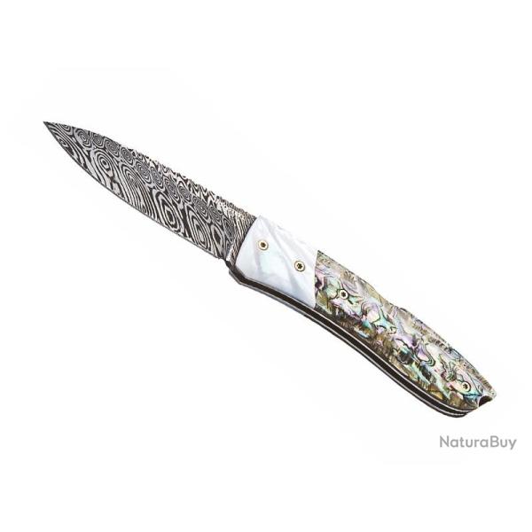 COUTEAU LIONSTEEL OPERA ABALONE/NACRE DAMAS