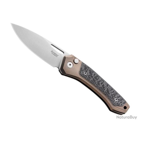 COUTEAU LIONSTEEL TWAIN TITANIUM BRONZE/FIBRE DE CARBONE
