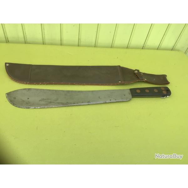 VENDU PAR LE-CUIRASSIER VERITABLE MACHETTE N�227 ANGLAISE REGLEMENTAIRE WW2  FOURREAU CUIR