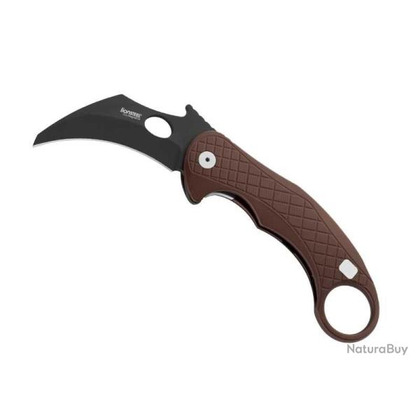 COUTEAU LIONSTEEL KARAMBIT L.E.ONE MARRON LAME NOIRE