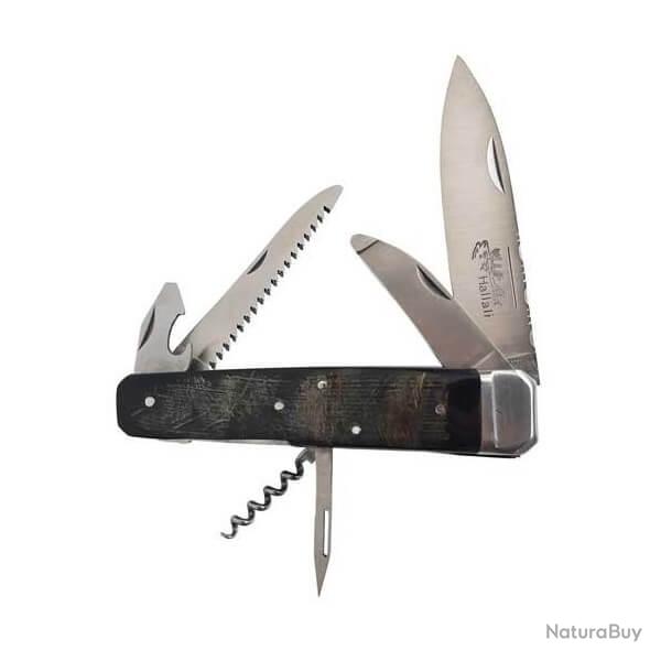 DC1986BUF Couteau de poche Douris Chastel " Hallali Chasse" 6 pices Croute de buffle