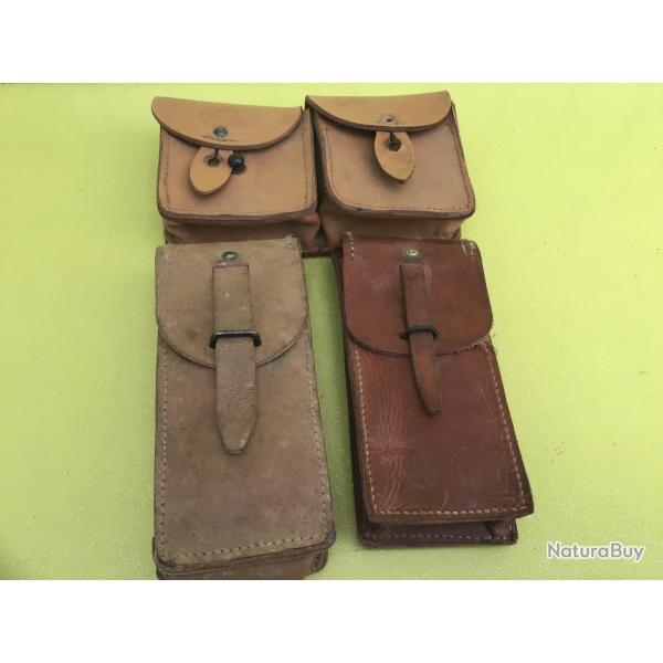 VENDU PAR LE-CUIRASSIER LOT N� 6 SACOCHES PORTE MUNITIONS ET ENTRETIEN ARMES  VENDU  EN L'ETAT