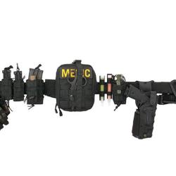 Ceinturon Molle avec sous ceinture Velcro Noir